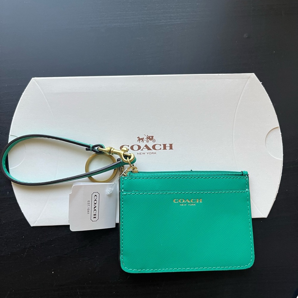 Coach Jade Green Skinny ID Case Wallet ID Holder Wristlet